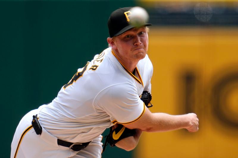 Pittsburgh Pirates starting pitcher Mitch Keller delivers during the second inning of a baseball game against the Cincinnati Reds in Pittsburgh, Wednesday, June 19, 2024. (AP Photo/Gene J. Puskar)