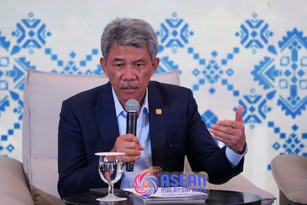 Malaysia's Foreign Minister Mohamad Hasan delivers his speech during the Association of Southeast Asian Nations (ASEAN) Foreign Ministers' Retreat in Langkawi Island, Malaysia Sunday, Jan. 19, 2025. (AP Photo/Azneal Ishak, Pool)