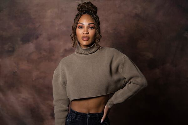 Meagan Good poses for a portrait on Thursday, Jan. 16, 2025, in New York. (AP Photo/Gary Gerard Hamilton)