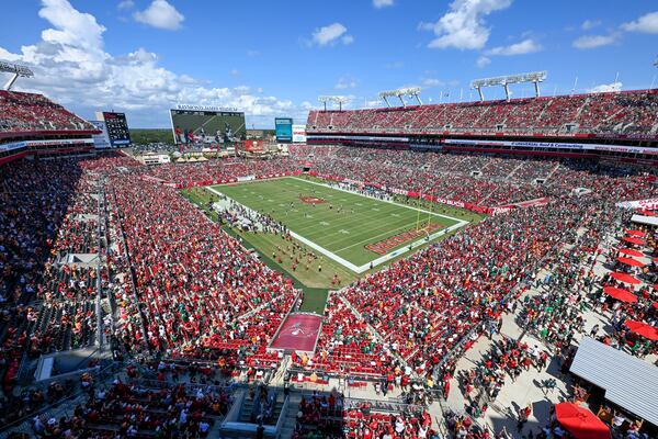 FILE - a general view of Raymond James Stadium during an NFL football game between the Philadelphia Eagles and the Tampa Bay Buccaneers, Sunday, Sept. 29, 2024, in Tampa, Fla. (AP Photo/Doug Murray, FIle)