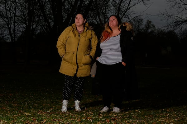 Sadie Perez, left, and her sister Amalia Perez and are seen Thursday, Nov. 28, 2024, in Wisconsin. (AP Photo/Morry Gash)