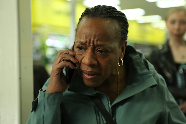 This image released by Bleecker Street shows Marianne Jean-Baptiste in a scene from "Hard Truths." (Simon Mein/Bleecker Street via AP)