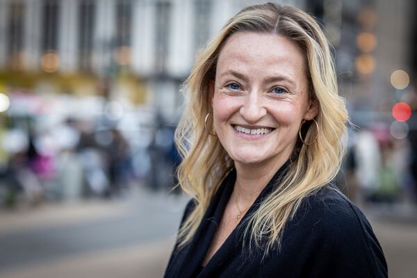 Asha Curran, the CEO of GivingTuesday, poses for a photo on Monday, Nov. 25, 2024 in New York. (AP Photo/Stefan Jeremiah)