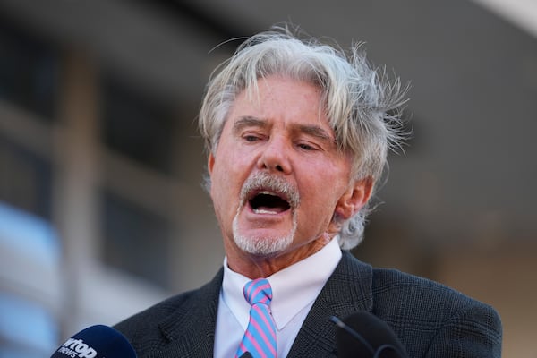 John McCarthy, state's attorney for Montgomery County, speaks to reporters outside of the Montgomery County District Court in Rockville, Md., Tuesday, Nov. 26, 2024. (AP Photo/Stephanie Scarbrough)