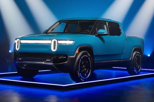 This photo provided by Edmunds shows the 2025 Rivian R1T. Improved range and technology help the 2025 Rivian R1T take the trophy for the Edmunds Top Rated Electric Truck for 2025. (Courtesy of Edmunds via AP)