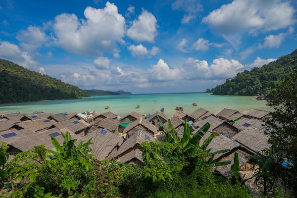 A general view of Moken village at Surin Islands in Phang Nga Province, Thailand, Wednesday, Dec. 11, 2024. (AP Photo/Sakchai Lalit)