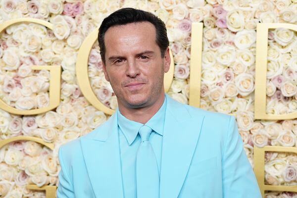 Andrew Scott arrives at the 82nd Golden Globes on Sunday, Jan. 5, 2025, at the Beverly Hilton in Beverly Hills, Calif. (Photo by Jordan Strauss/Invision/AP)