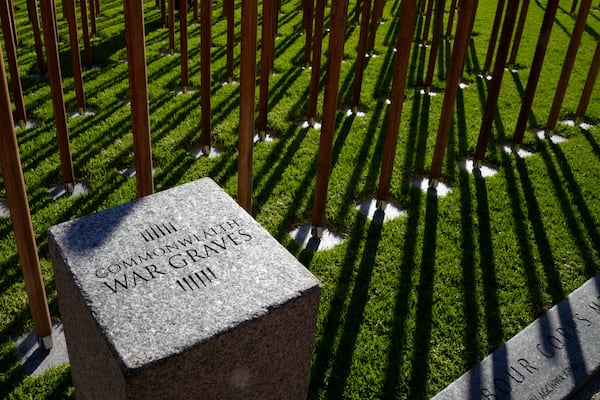 A memorials plaque dedicated to more than 1,700 Black South African servicemen who died in non-combatant roles in World War I and have no known grave, in Cape Town, South Africa, Wednesday, Jan. 22, 2025. (AP Photo/Nardus Engelbrecht)