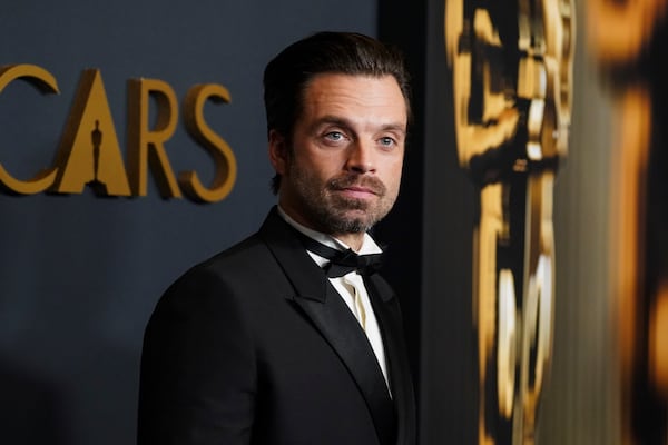 Sebastian Stan arrives at the 15th Governors Awards on Sunday, Nov. 17, 2024, at The Ray Dolby Ballroom in Los Angeles. (Photo by Jordan Strauss/Invision/AP)