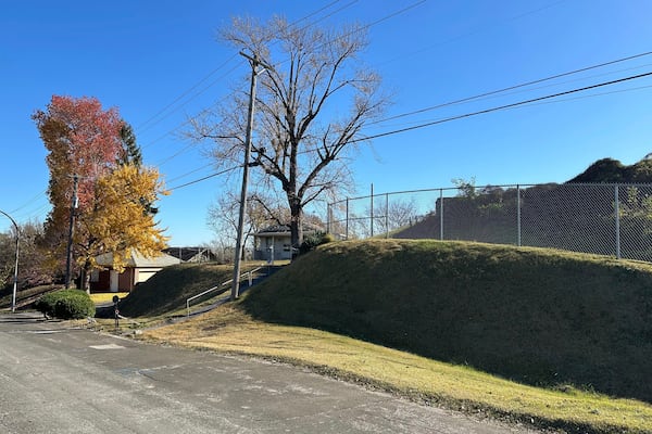 Joan Heckenberg's home, which sits atop the last remaining Native American mound in St. Louis, is seen here on Wednesday, Nov. 20, 2024. (AP Photo/Jim Salter)