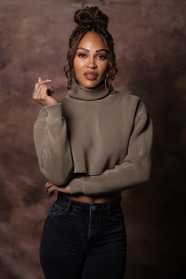 Meagan Good poses for a portrait on Thursday, Jan. 16, 2025, in New York. (AP Photo/Gary Gerard Hamilton)