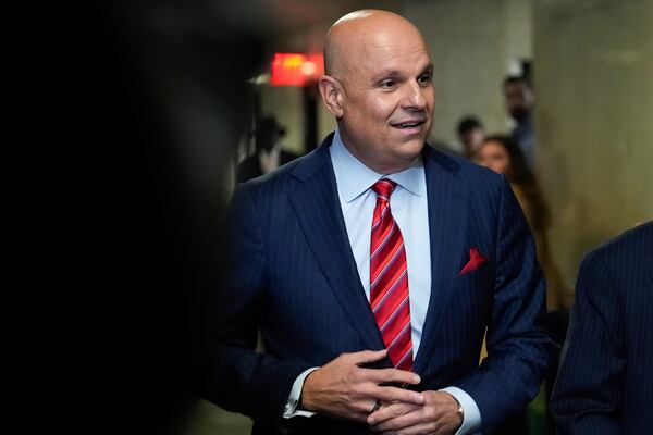 Arthur Aidala, Ingrid Lewis-Martin's attorney, arrives at Manhattan criminal court, Thursday, Dec. 19, 2024, in New York. (AP Photo/Julia Demaree Nikhinson)