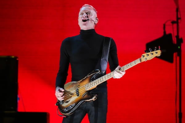 Sting performs during the FireAid benefit concert on Thursday, Jan. 30, 2025, at Intuit Dome in Inglewood, Calif. (Photo by Jordan Strauss/Invision/AP)