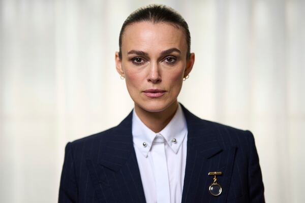 Keira Knightley poses for portrait photographs to promote the television series "Black Doves" on Sunday, Oct. 27, 2024, in London. (Photo by Scott A Garfitt/Invision/AP)