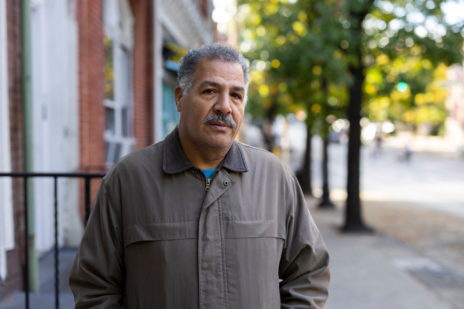 Dominican American voter pastor Miguel Cleto who plans to vote for Republican presidential nominee former President Donald Trump in the 2024 presidential election, poses in Allentown, Pa., Tuesday, Oct. 15, 2024. (AP Photo/Ryan Collerd)