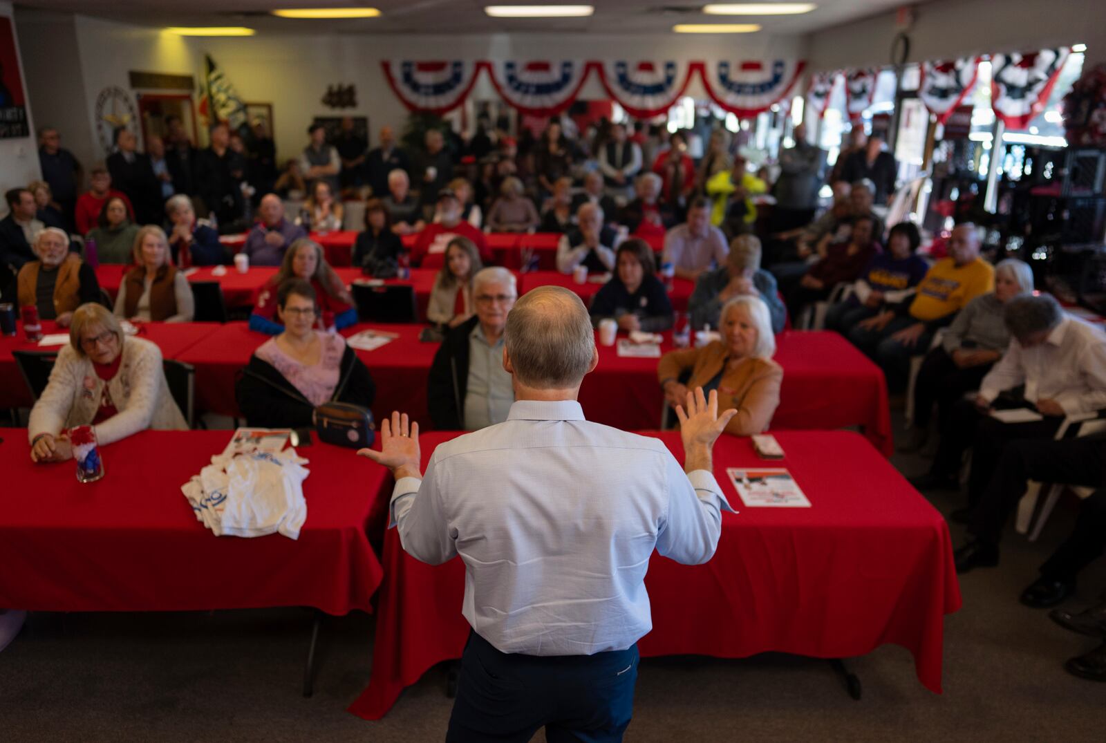 Rep. Jim Jordan, R-Ohio, speaks at a rally for Rep. Michael Rulli, R-Ohio, at the Mahoning County Republican Party headquarters in Boardman, Ohio, Thursday, Oct. 17, 2024. (AP Photo/Carolyn Kaster)