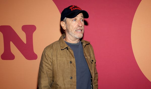 Jon Stewart attends a gala performance of "All In: Comedy About Love by Simon Rich" at the Hudson Theatre on Monday, Dec. 16, 2024, in New York. (Photo by CJ Rivera/Invision/AP)