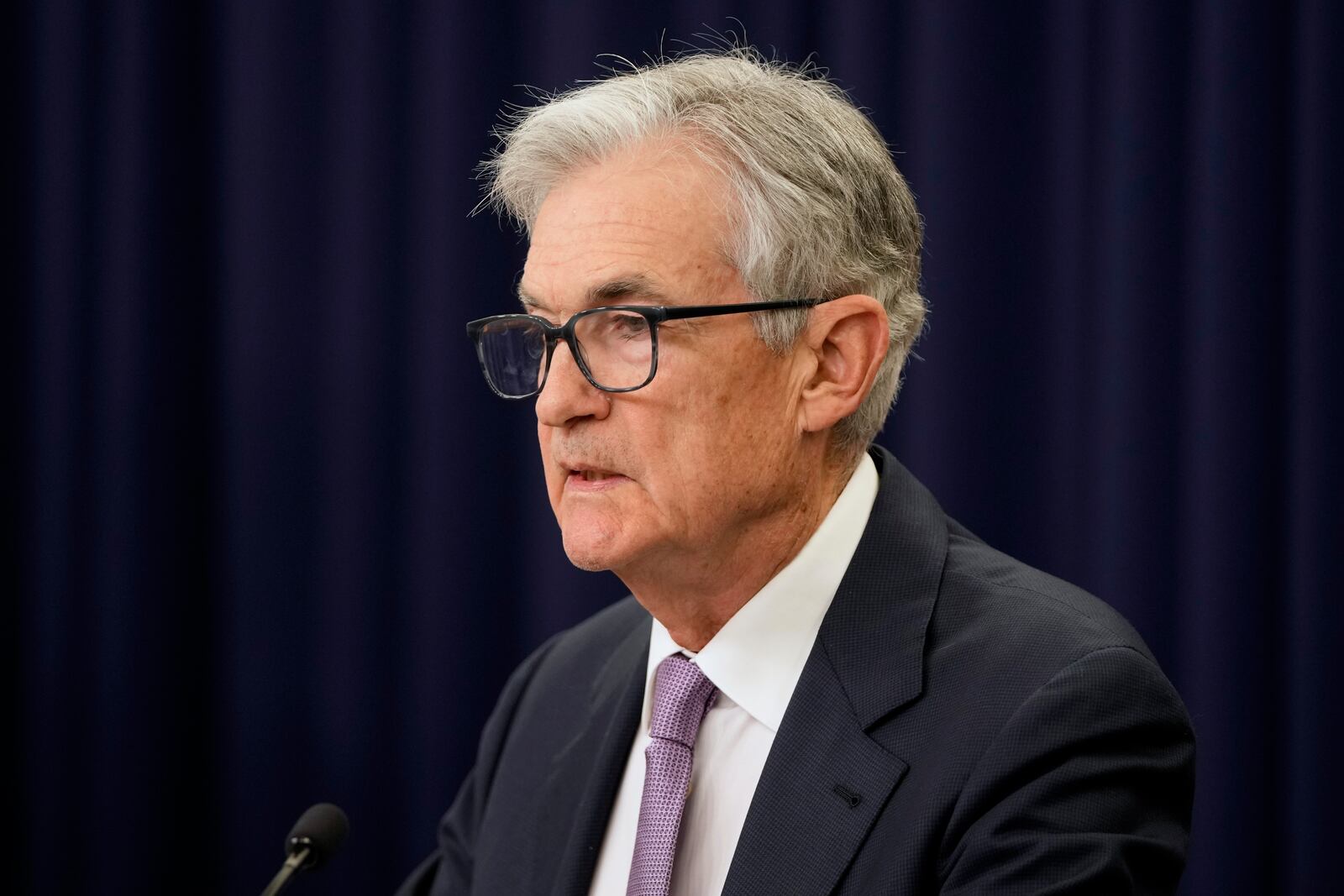 Federal Reserve Board Chairman Jerome Powell speaks during a news conference at the Federal Reserve in Washington, Thursday, Nov. 7, 2024. (AP Photo/Mark Schiefelbein)