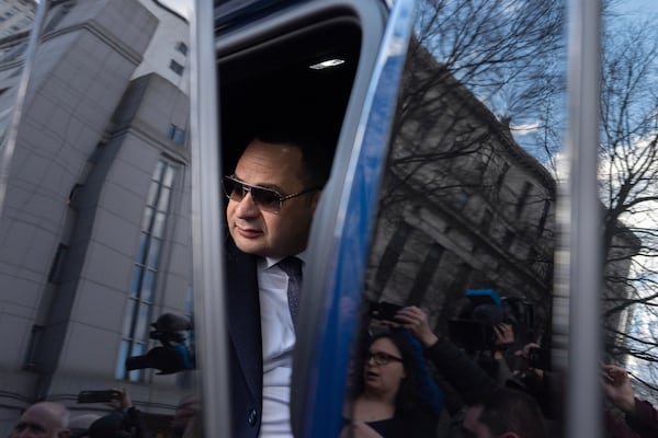 Wael Hana departs Manhattan federal court after his sentencing on a bribery conviction, Wednesday, Jan. 29, 2025, in New York. (AP Photo/Julia Demaree Nikhinson)