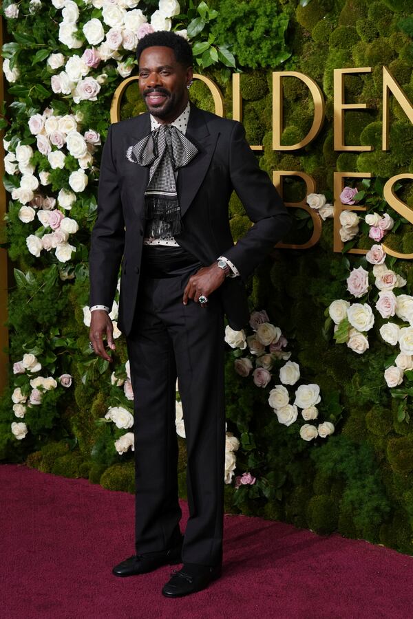 Colman Domingo arrives at the 82nd Golden Globes on Sunday, Jan. 5, 2025, at the Beverly Hilton in Beverly Hills, Calif. (Photo by Jordan Strauss/Invision/AP)