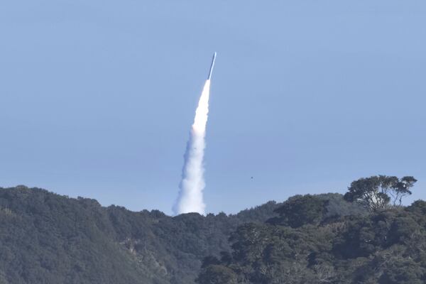 Space One's Kairos No. 2 rocket, carrying satellites, is launched from Space Port Kii in Kushimoto town, western Japan Wednesday, Dec. 18, 2024. (Kyodo News via AP)