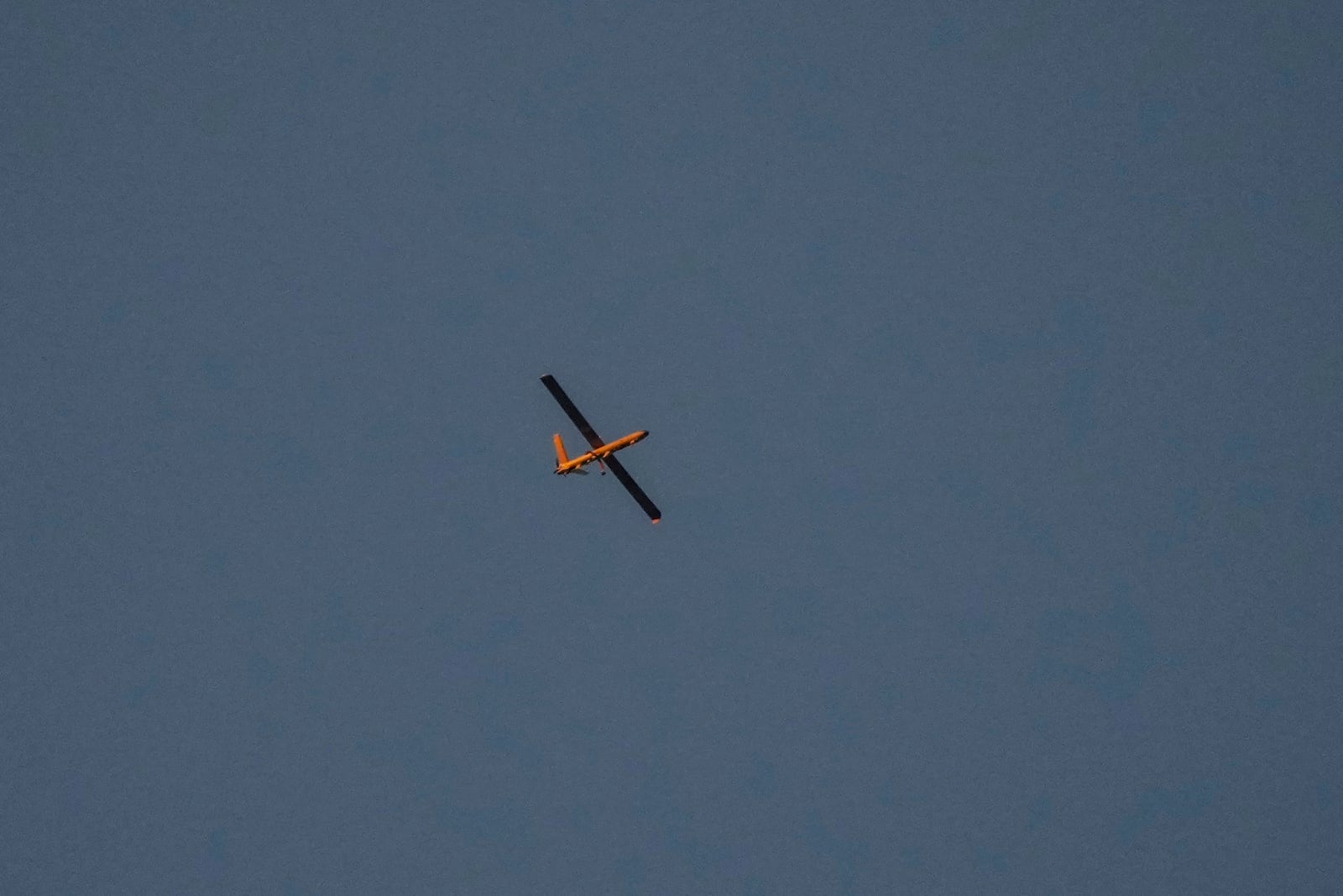 An Israeli drone flies over Beirut, Tuesday, Oct. 29, 2024. (AP Photo/Hassan Ammar)