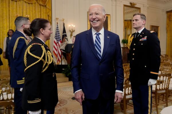 President Joe Biden departs the East Room of the White House after signing the Social Security Fairness Act, Sunday, Jan. 5, 2025, in Washington. (AP Photo/Manuel Balce Ceneta)