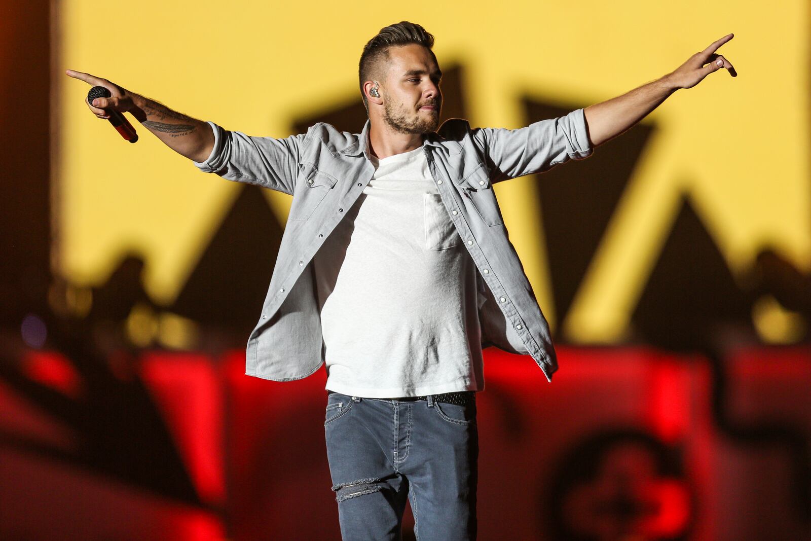 FILE - Liam Payne of One Direction performs during the Honda Civic Tour at Qualcomm Stadium on Thursday, July 9, 2015, in San Diego, Calif. (Photo by Rich Fury/Invision/AP, File)