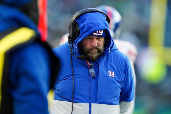 New York Giants head coach Brian Daboll walks the sidelines during the second half of an NFL football game against the Philadelphia Eagles on Sunday, Jan. 5, 2025, in Philadelphia. (AP Photo/Derik Hamilton)