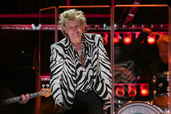 Rod Stewart performs during the FireAid benefit concert on Thursday, Jan. 30, 2025, at Intuit Dome in Inglewood, Calif. (Photo by Jordan Strauss/Invision/AP)