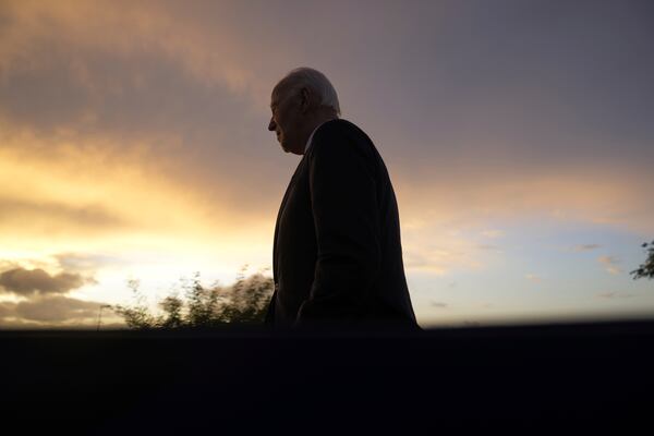 President Joe Biden leaves the National Museum of Slavery, in the capital Luanda, Angola on Tuesday, Dec. 3, 2024. (AP Photo/Ben Curtis)