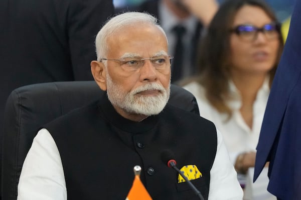 India's Prime Minister Narendra Modi attends the G20 Summit leaders meeting in Rio de Janeiro, Monday, Nov. 18, 2024. (AP Photo/Eraldo Peres)