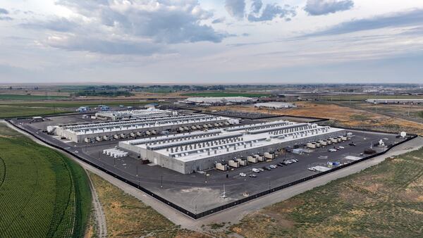 FILE - Amazon Web Services data center is seen on Thursday, Aug. 22, 2024, in Boardman, Ore. (AP Photo/Jenny Kane, File)