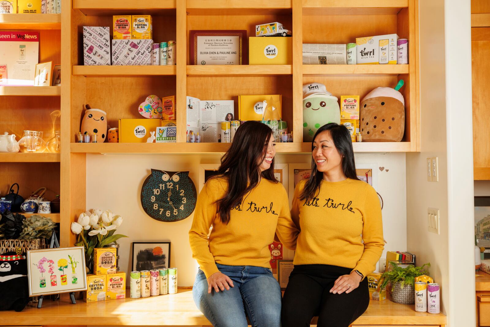 Twrl co-founders Olivia Chen and Pauline Ang pose for a portrait on Monday, Oct. 21, 2024, in Palo Alto, Calif. (AP Photo/Juliana Yamada)