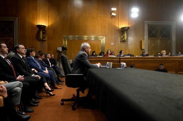 Robert F. Kennedy, Jr., President Trump's nominee to serve as Secretary of Health and Human Services, testifies during a Senate Committee on Health, Education, Labor and Pensions hearing for his pending confirmation on Capitol Hill, Thursday, Jan. 30, 2025, in Washington. (AP Photo/Rod Lamkey, Jr.)