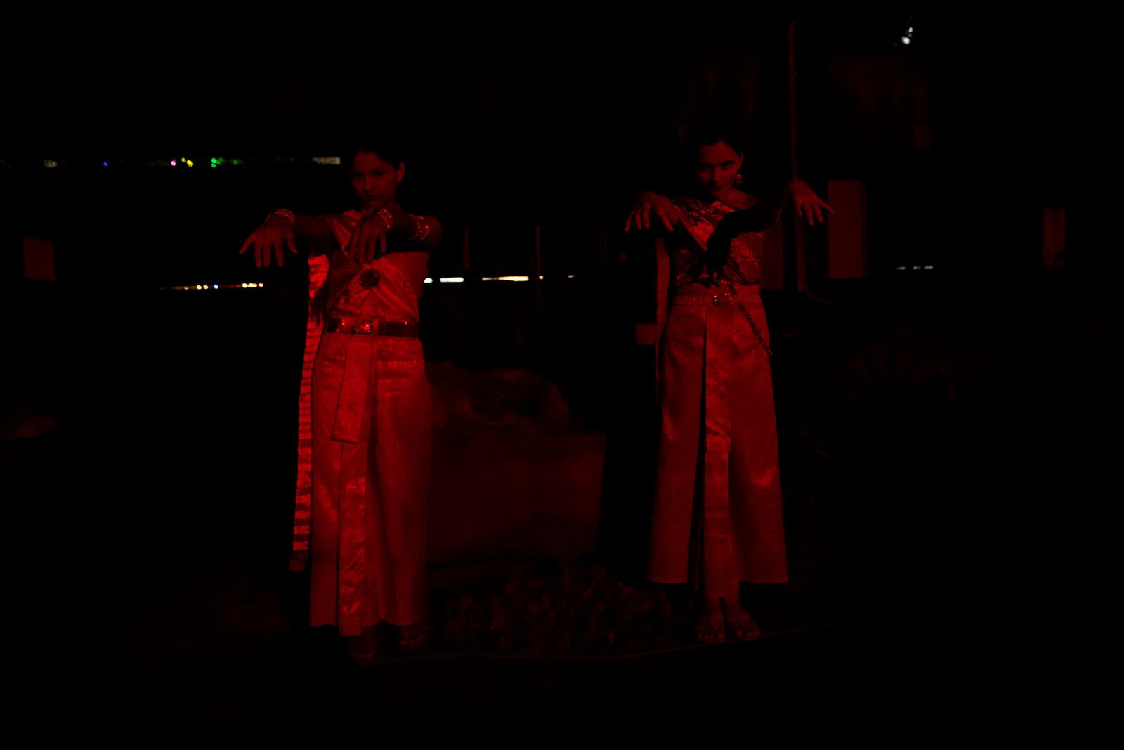 Visitors dressed in a ghost costumes at Goosebump market as a part of Halloween festival in Bangkok, Thailand, Wednesday, Oct. 30, 2024. (AP Photo/Sakchai Lalit)