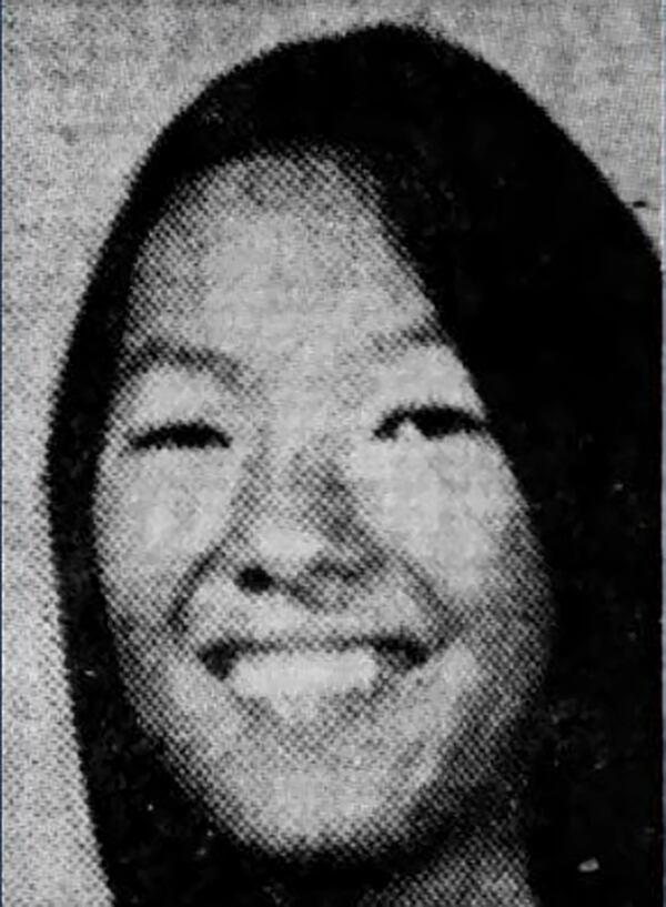 This photo provided by the Honolulu Police Department shows 16-year-old student Dawn Momohara who was discovered dead on the second floor of a building at McKinley High School on March 21, 1977, in Honolulu. (Honolulu Police Department via AP)