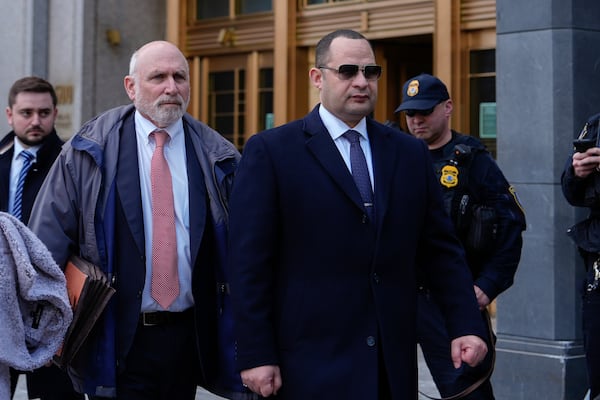 Wael Hana departs Manhattan federal court after his sentencing on a bribery conviction, Wednesday, Jan. 29, 2025, in New York. (AP Photo/Julia Demaree Nikhinson)