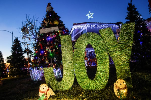 A holiday light up display on Friday Dec. 13th in Las Vegas. (AP Photo/Ty ONeil)