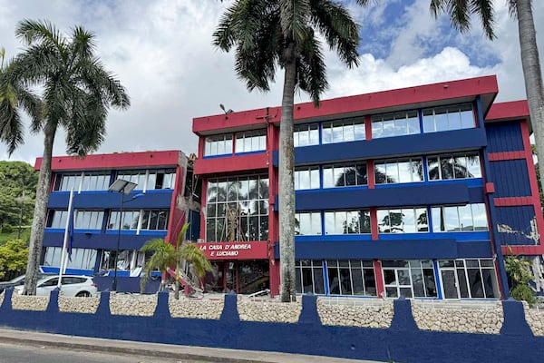 A building damaged in Port Vila, Vanuatu, following a powerful earthquake Tuesday, Dec. 17, 2024. (Tim Cutler via AP)