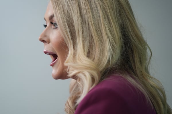 White House press secretary Karoline Leavitt speaks during a briefing at the White House, Tuesday, Jan. 28, 2025, in Washington. (AP Photo/Evan Vucci)