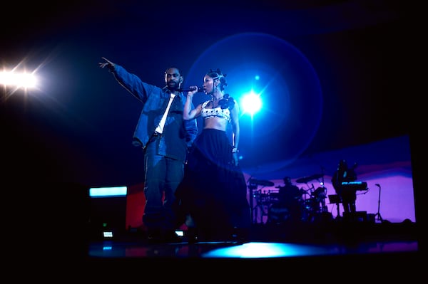 Big Sean and Jhene Aiko perform during the Amazon Music Live Concert Series at East End Studios on Oct. 25, 2024 in Glendale, Calif. (Jesse Lirola via AP)