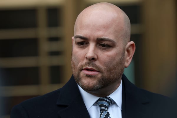 Joseph Cammarata, attorney for Rudy Giuliani, speaks to members of the press outside of federal court, Thursday, Jan. 16, 2025, in New York. (AP Photo/Heather Khalifa)