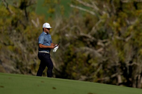 Rafael Campos, of Puerto Rico, walks to his ball on the fourth fairway during the first round of The Sentry golf event, Thursday, Jan. 2, 2025, at Kapalua Plantation Course in Kapalua, Hawaii. (AP Photo/Matt York)