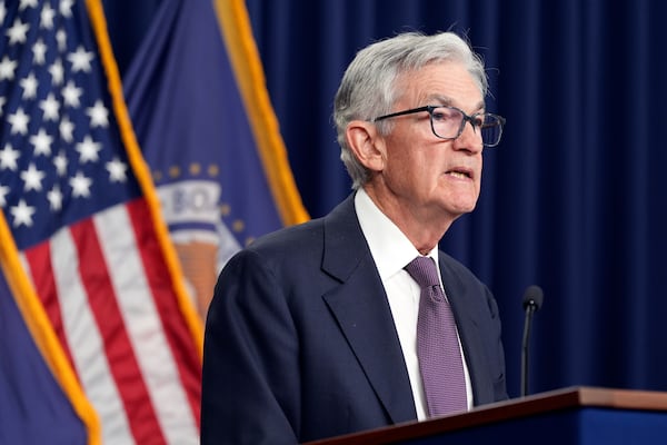 Federal Reserve Board Chairman Jerome Powell speaks during a news conference at the Federal Reserve, Wednesday, Dec. 18, 2024, in Washington. (AP Photo/Jacquelyn Martin)