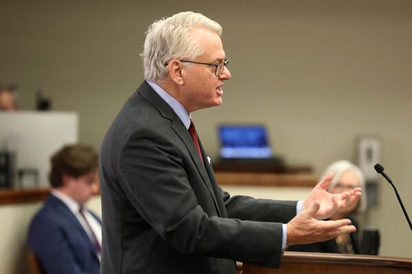 South Carolina Treasurer Curtis Loftis speaks at a Statehouse hearing on Wednesday, Jan. 29, 2025, in Columbia, S.C. (AP Photo/Jeffrey Collins)