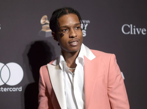 FILE - Rapper A$AP Rocky at Pre-Grammy Gala And Salute To Industry Icons in Beverly Hills, Calif., on Feb. 9, 2019. (Photo by Richard Shotwell/Invision/AP, File)