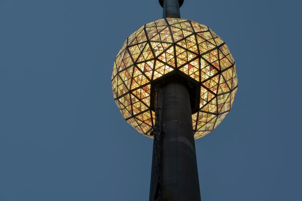 New Year's Eve preparations are underway in Times Square in New York, Monday, Dec. 30, 2024. (AP Photo/Ted Shaffrey)