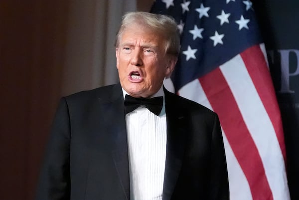 President-elect Donald Trump arrives to speak during an America First Policy Institute gala at his Mar-a-Lago estate, Thursday, Nov. 14, 2024, in Palm Beach, Fla. (AP Photo/Alex Brandon)