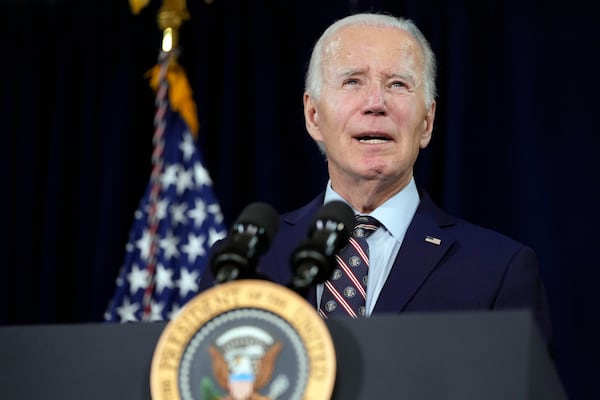 President Joe Biden speaks about the death of former President Jimmy Carter Sunday, Dec. 29, 2024, at the Company House Hotel in Christiansted, St. Croix, U.S. Virgin Islands. (AP Photo/Susan Walsh)